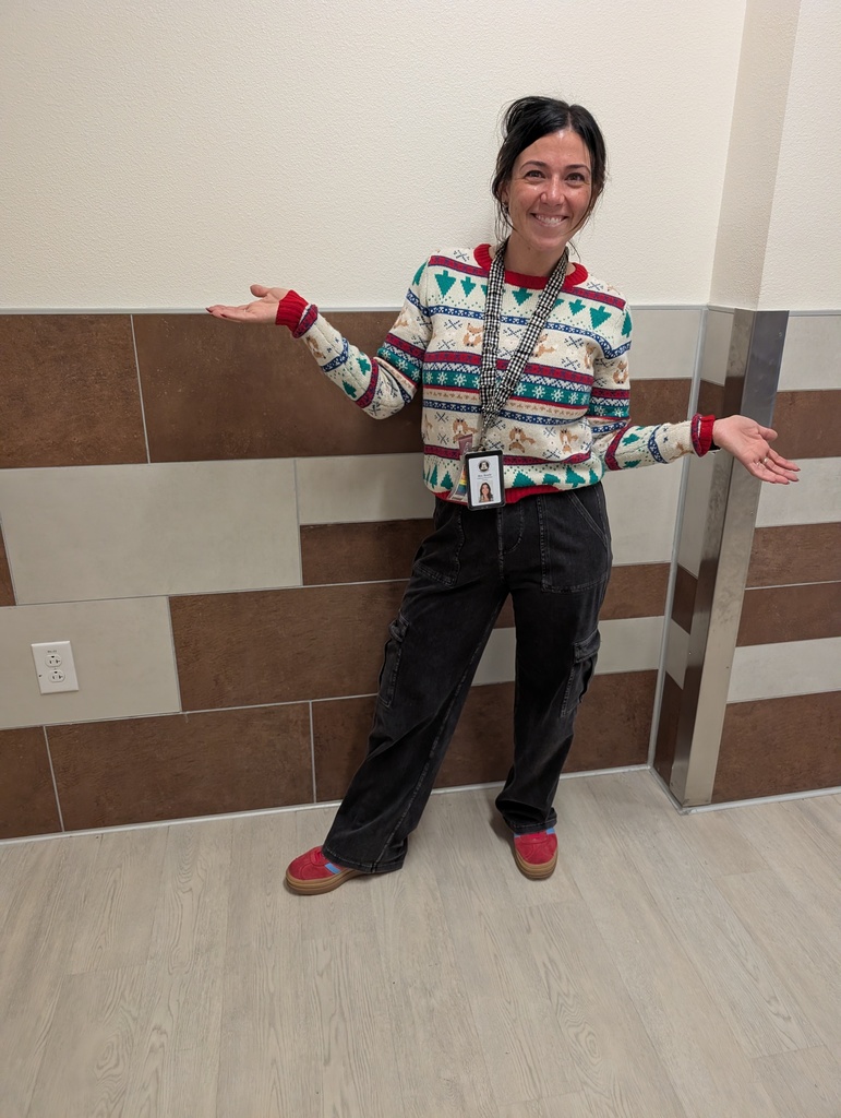 Teacher showing off her holiday cheer
