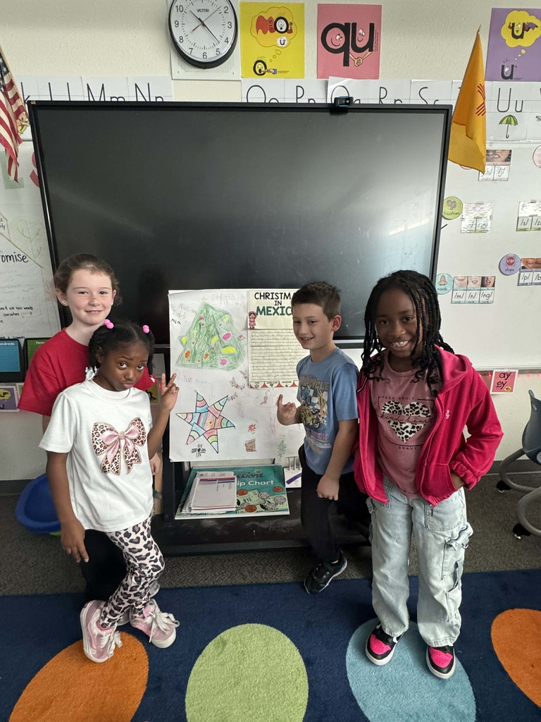 students presenting their holiday project