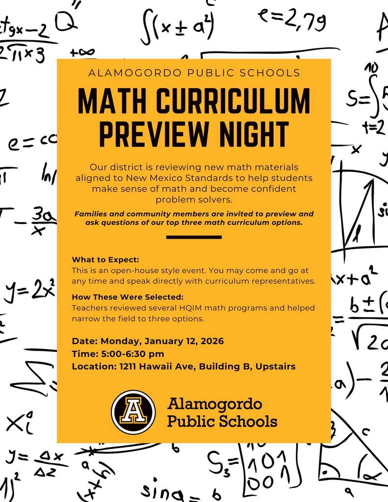 Math curriculum preview night