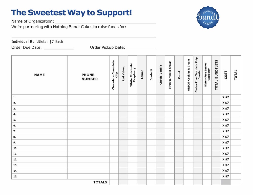 Bundt Cake Fund Raiser