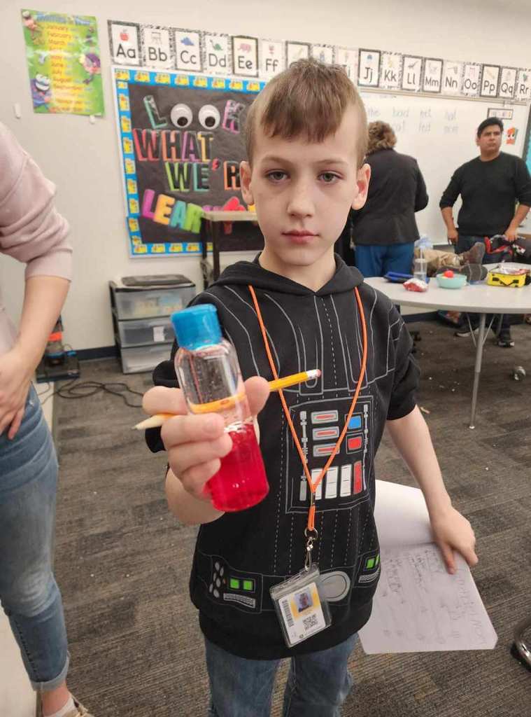 student making lava lamps