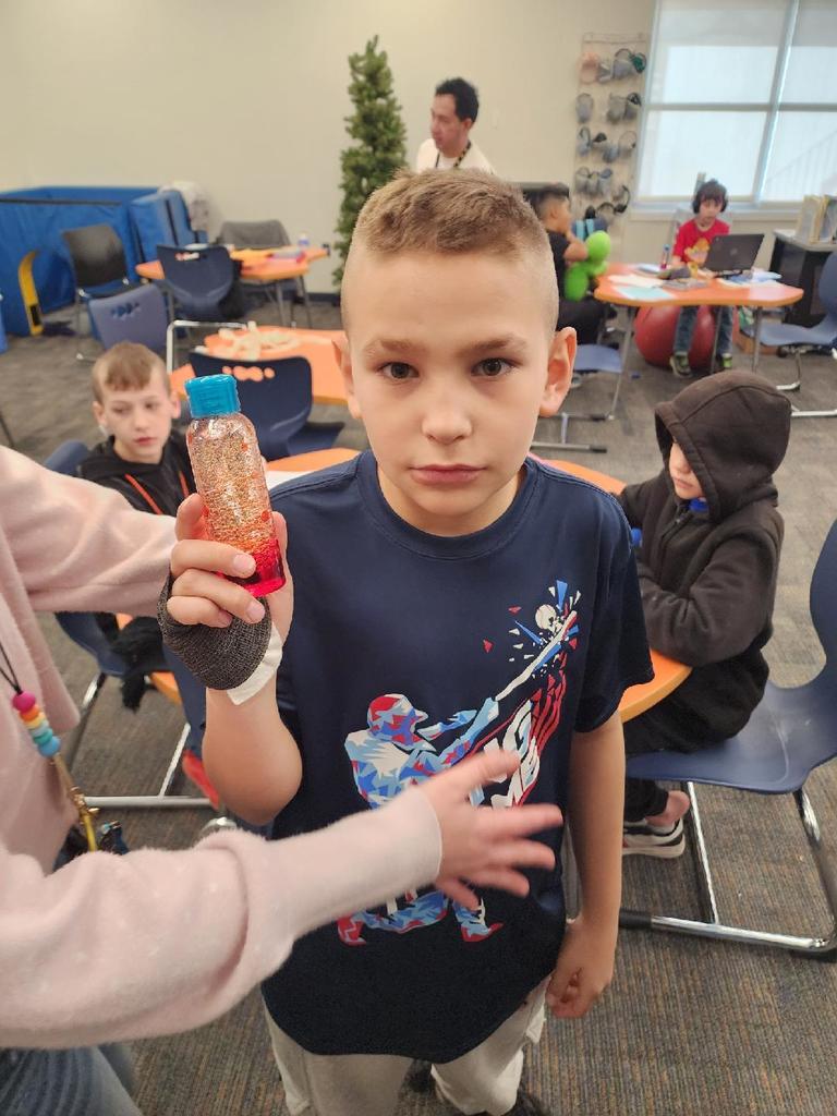 student making lava lamps