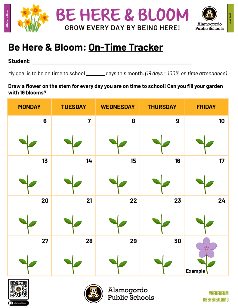 Be Here & Bloom Student On-Time Tracker