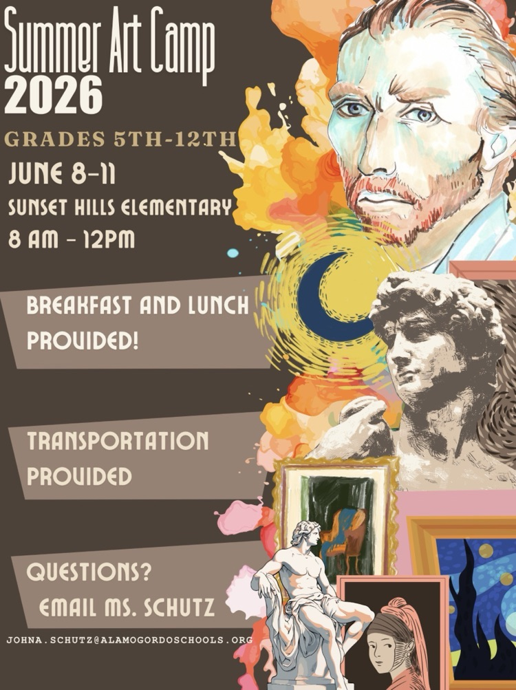 art camp 2026 sign up today June 8-11 transportation provided