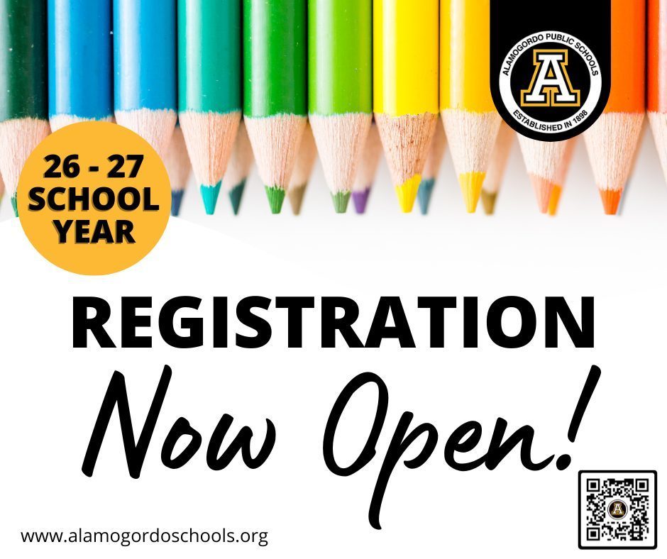 Registration for the 2026-2027 school year is NOW OPEN! -Graphic 
