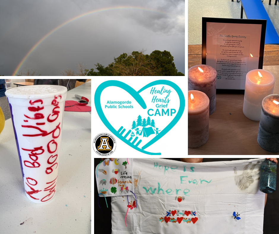 APS grief camp photos of past projects created by the students.