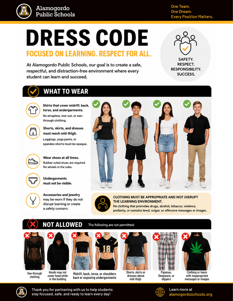 Dress code graphic - Updated guidelines 