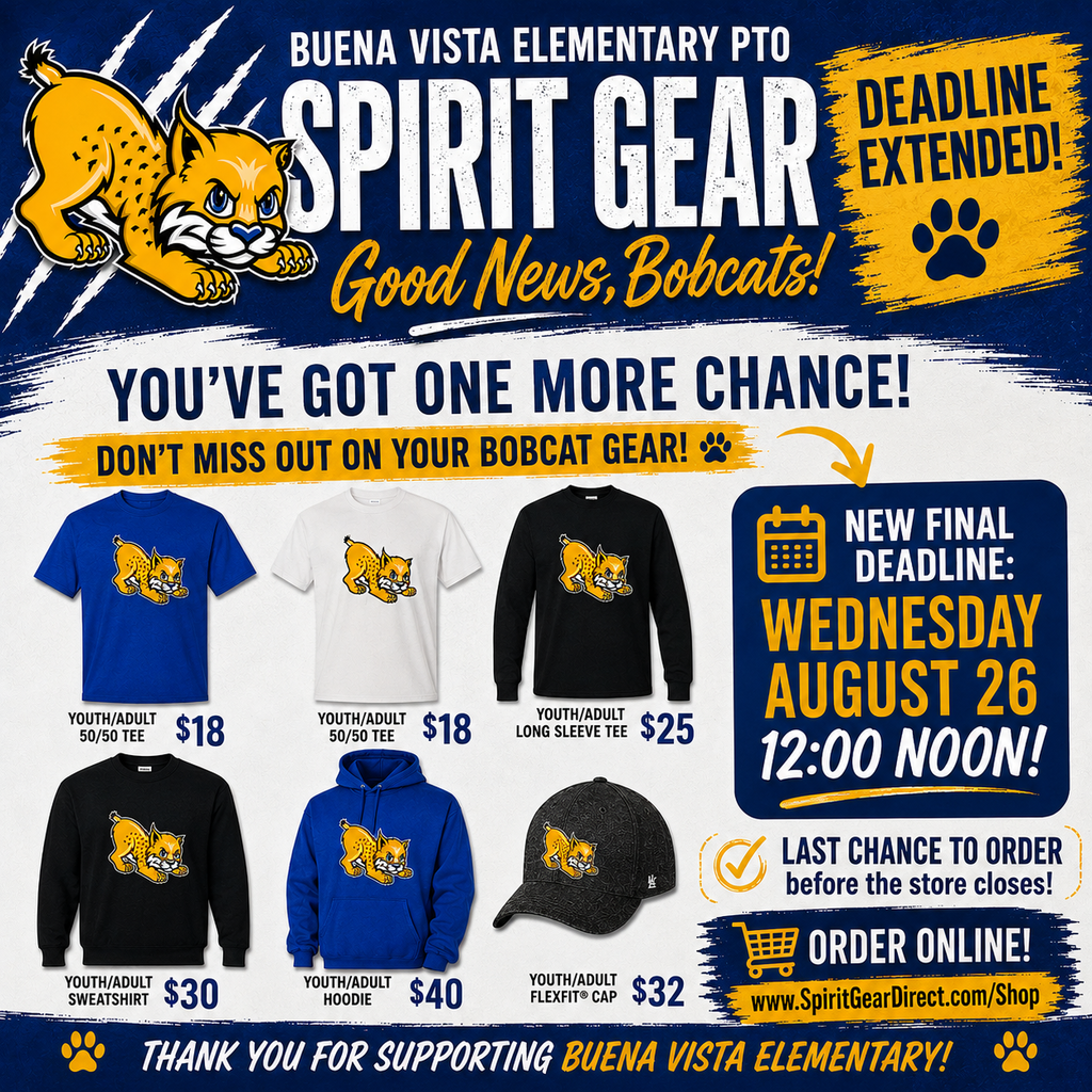 Spirit Gear Sale extended to 8/26/26 at noon
