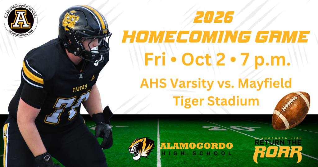 Homecoming game on Friday, October 2 at 7 p.m. AHS. vs. Mayfield at Tiger Stadium.