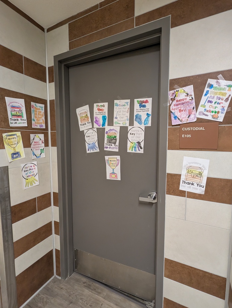 student created posters for custodial appreciation week