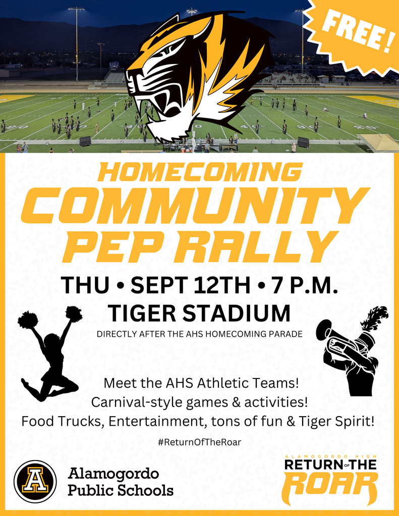 Homecoming Community Pep Rally thursday, 12 September at 7 p.m. Tiger Stadium FREE