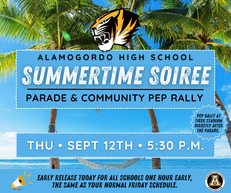 AHS Parade & Community Pep Rally Thursday, September 12 at 5:30 p.m. and early release for all schools