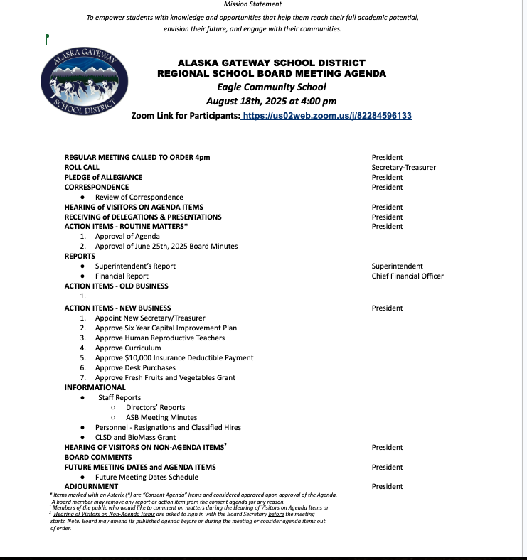 August RSB Meeting