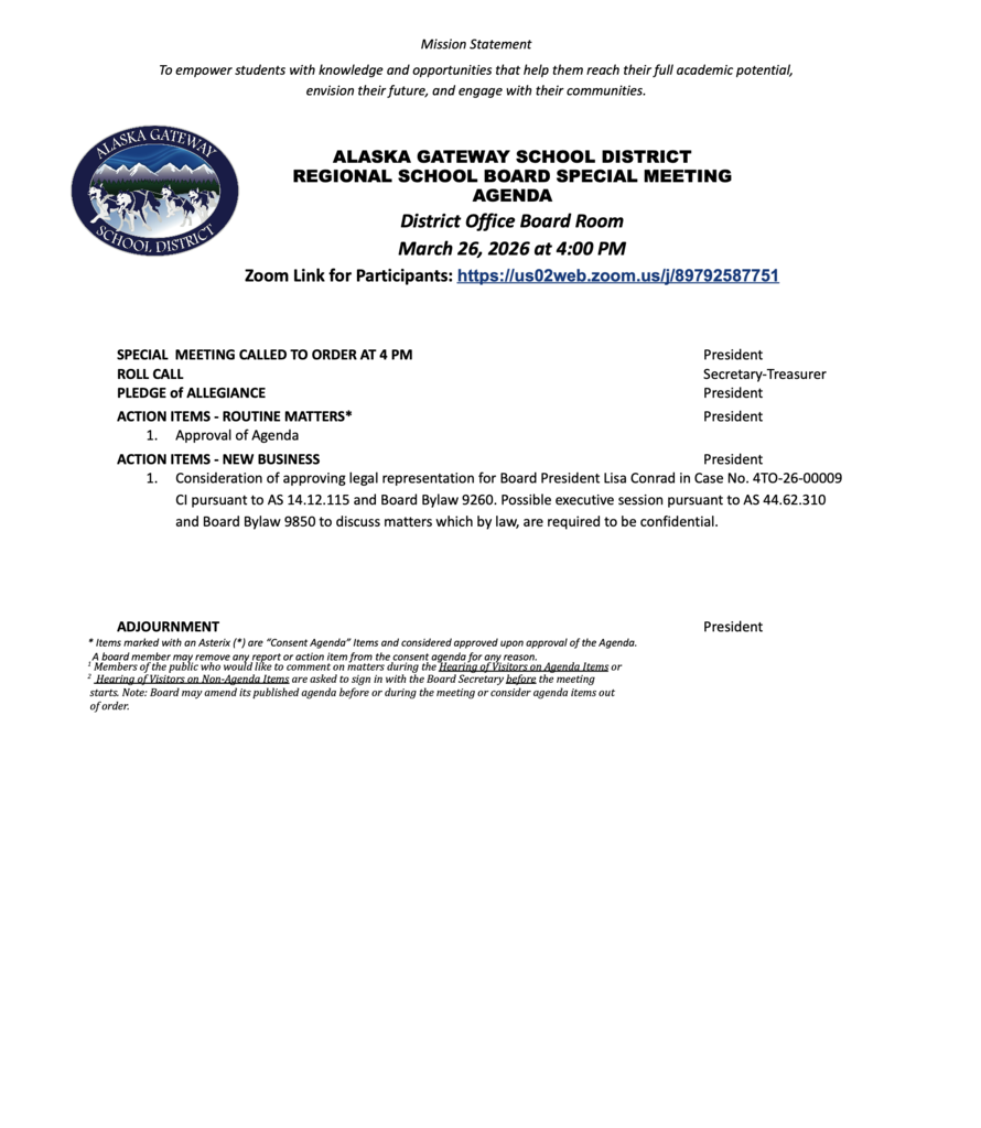 3/26/26 Special Meeting  Zoom Link: https://us02web.zoom.us/j/89792587751 
