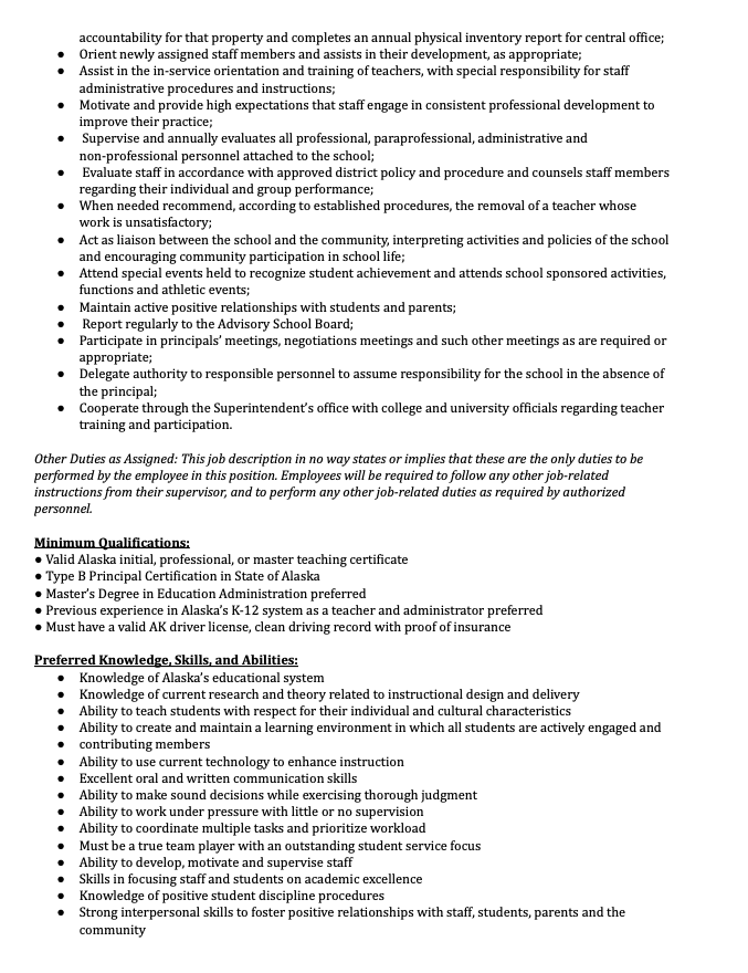 Job Vacancy - Tok Principal