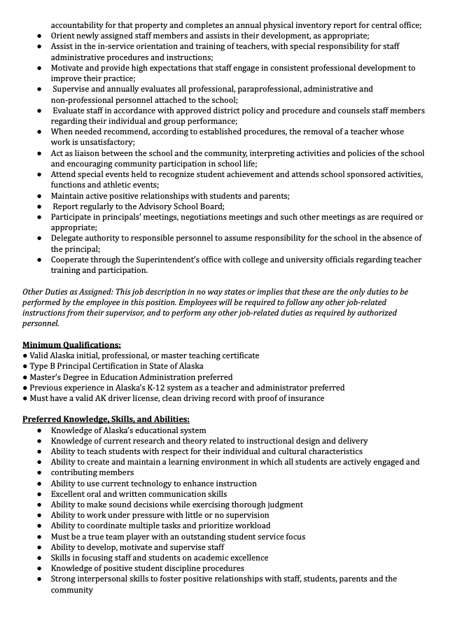 Job Vacancy - Northway Principal 