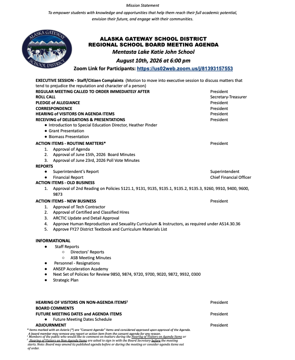 8/10/26 Updated RSB Agenda