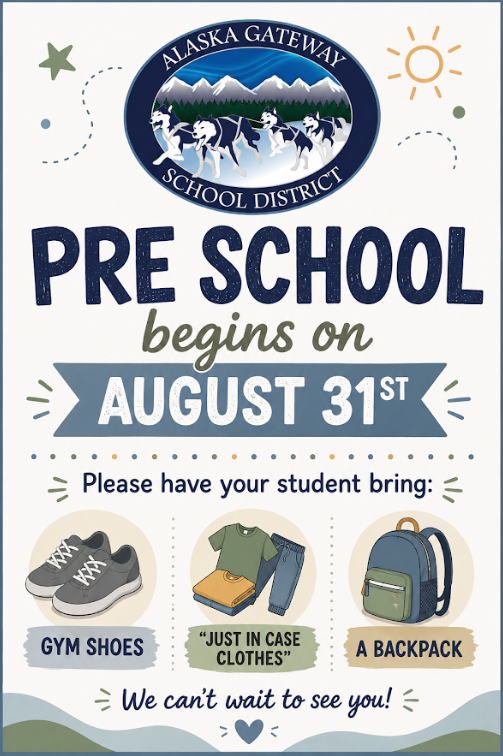 Pre School Begins August 31st