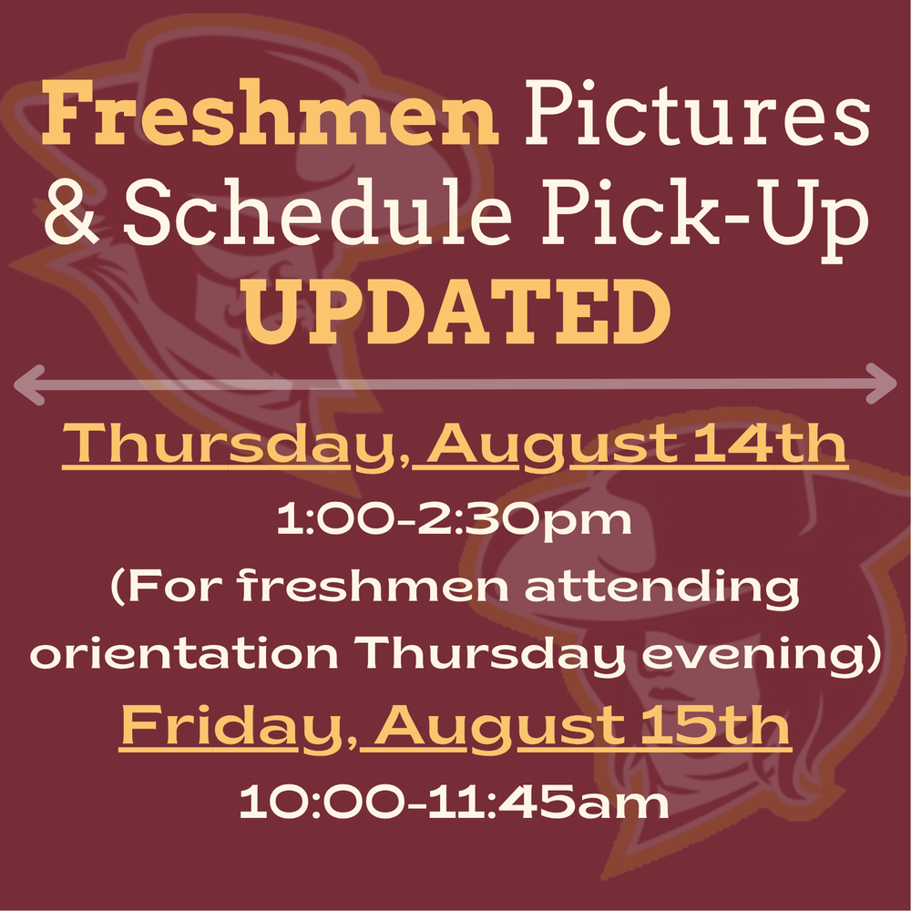 Updated Freshmen Schedule Pick Up