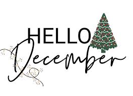 Hello december with holiday tree