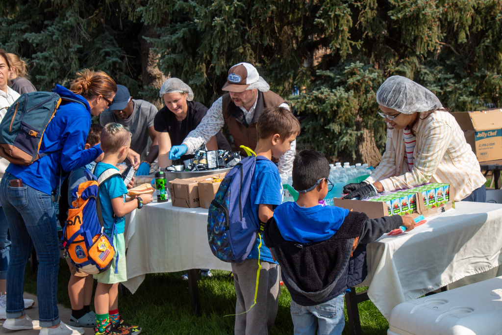 Students being served lunch