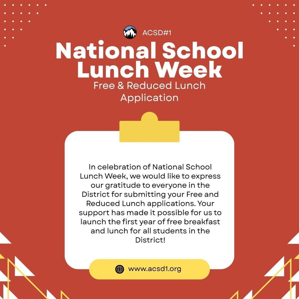 Thank you to all who completed a free and reduced lunch application