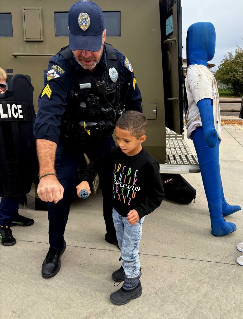 Student learning about police tactics.