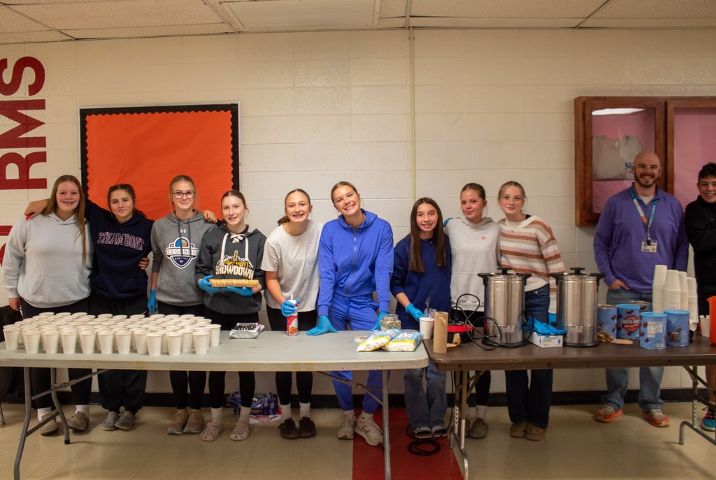 Hot Chocolate Bar being run by student council