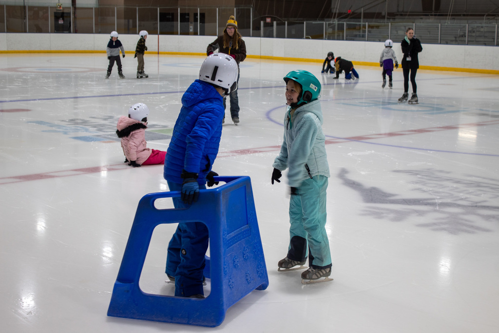 Student skating on the ice