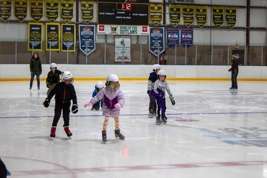 Student skating on the ice