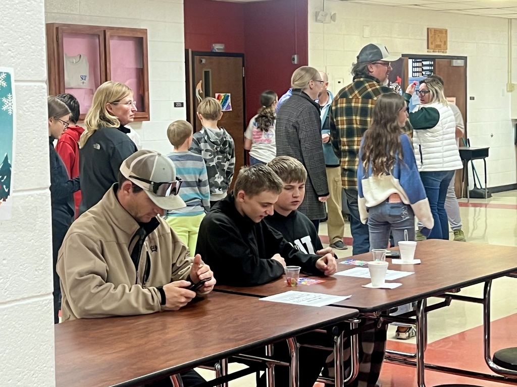 Students and families playing Bingo