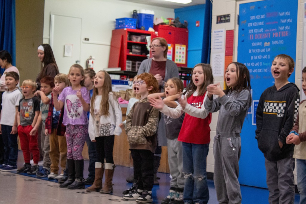 Students cheering on other students