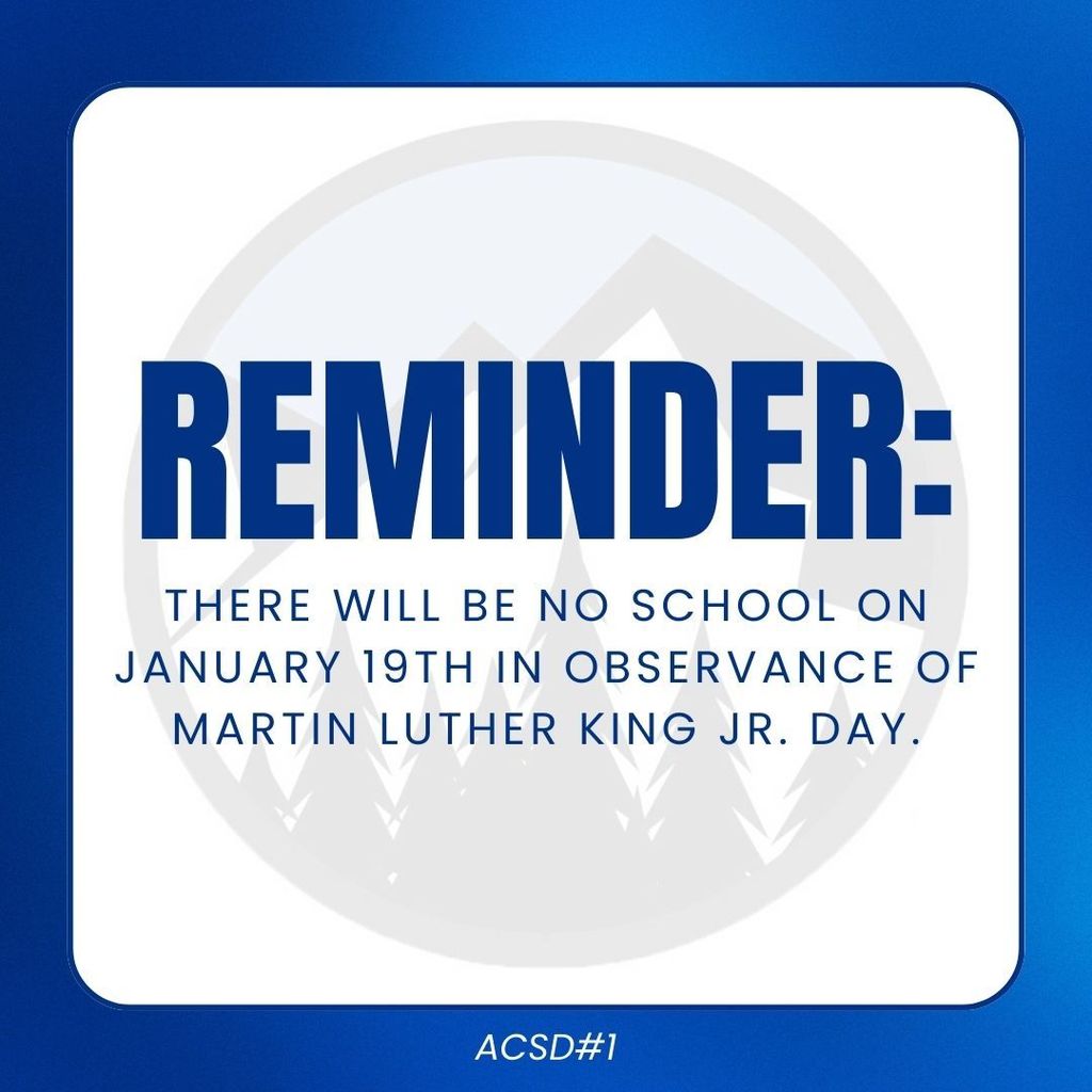 Reminder: No school January 19th