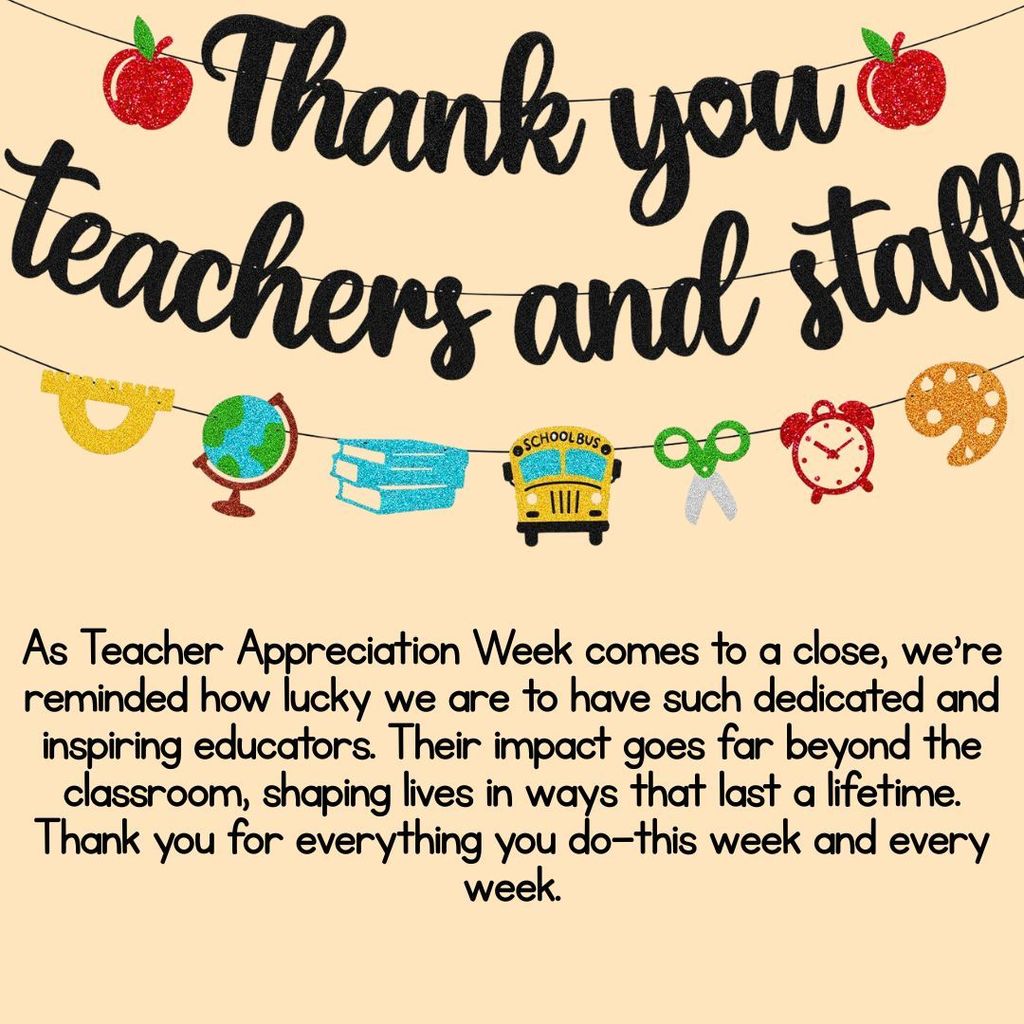 Thank you teachers and staff!