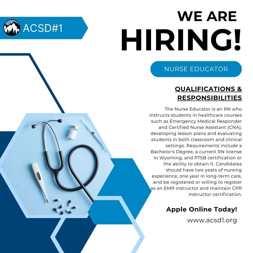 We are hiring - Nurse educator