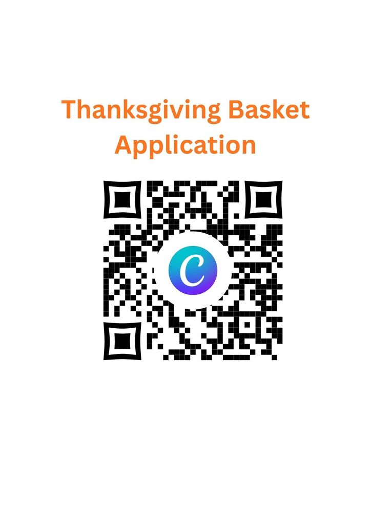 A square QR code with a circular Canva logo centered in the middle