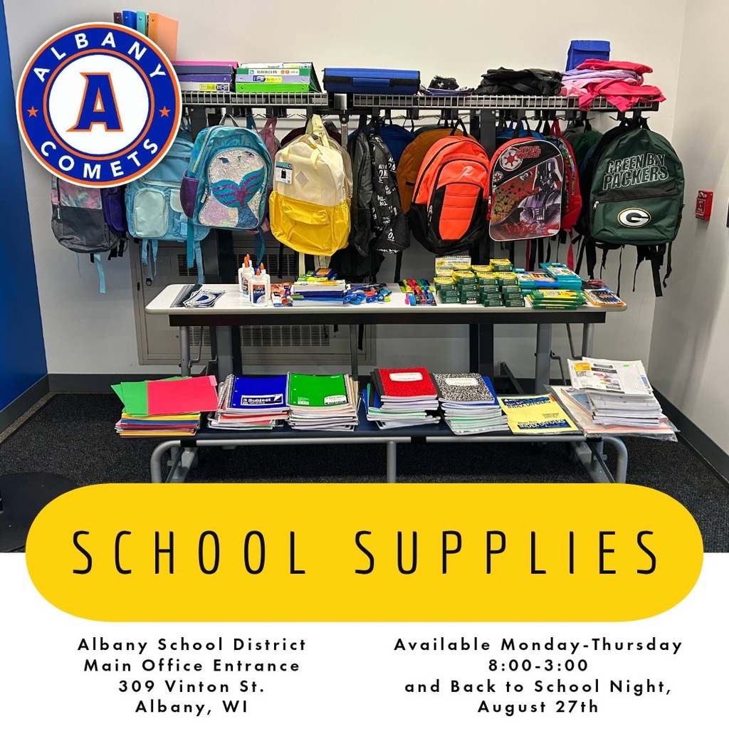School Supplies now available!