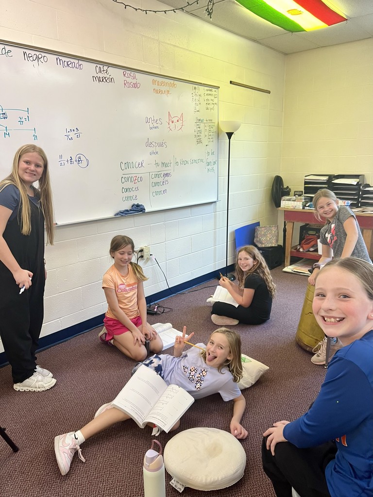Students working together to solve problems.