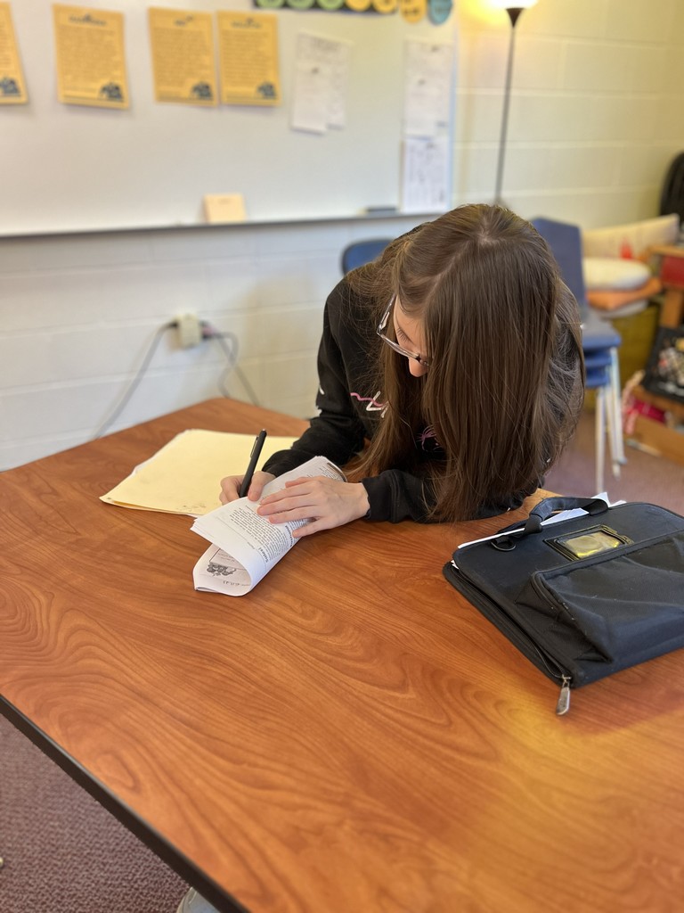 Students working to find key information.