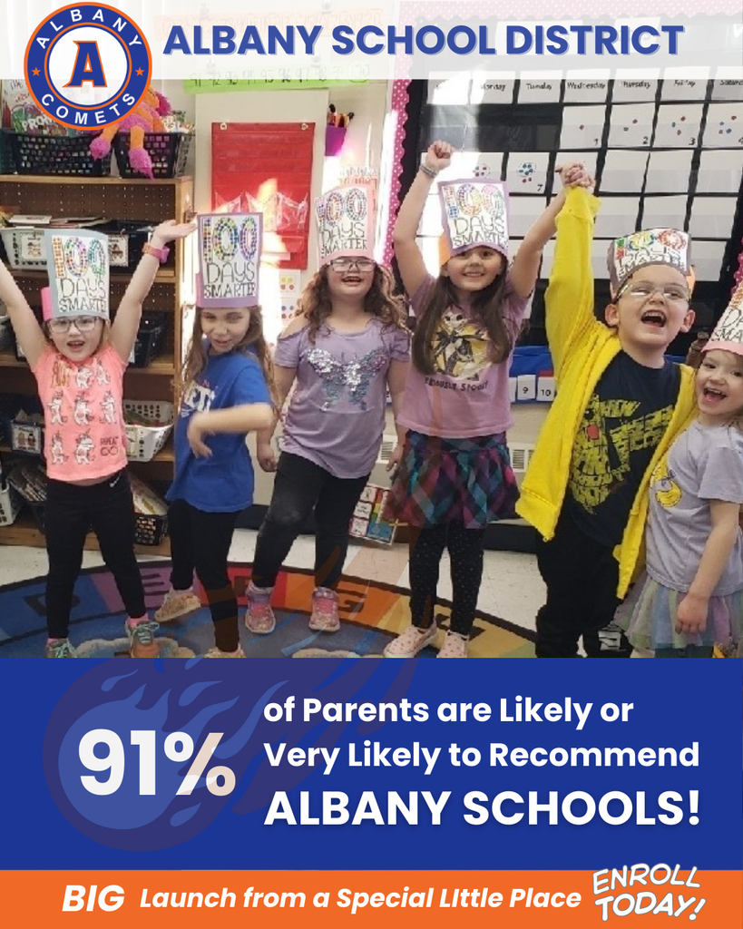 91% of parents are likely or very likely to recommend Albany Schools