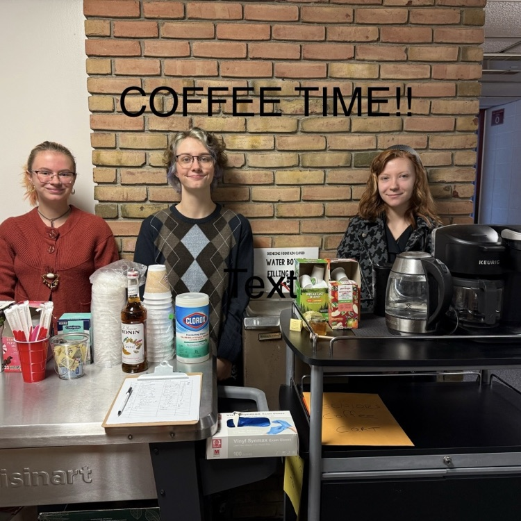 students at the coffee cart