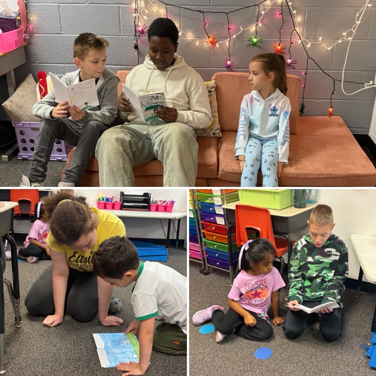 students reading together