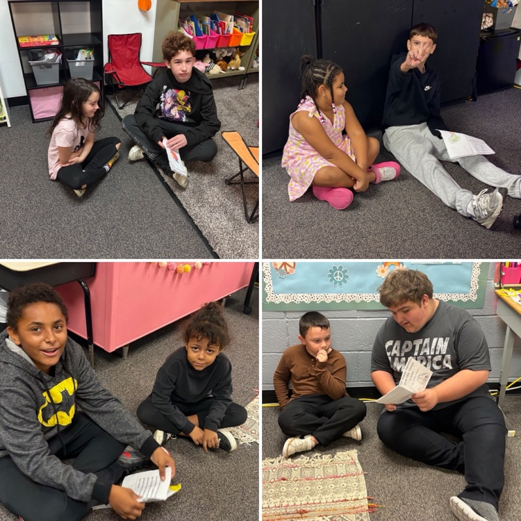 students reading together