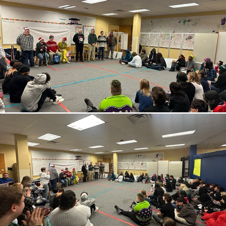 students with men’s choir