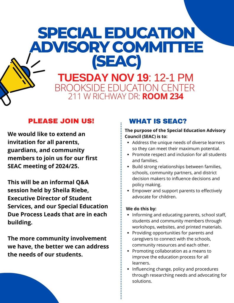 SEAC Committee Mtg Flyer