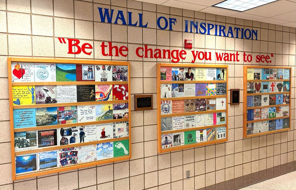 Wall of Inspiration at Albert Lea High School