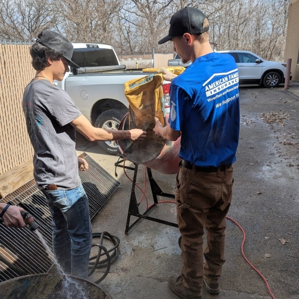 Mixing concrete