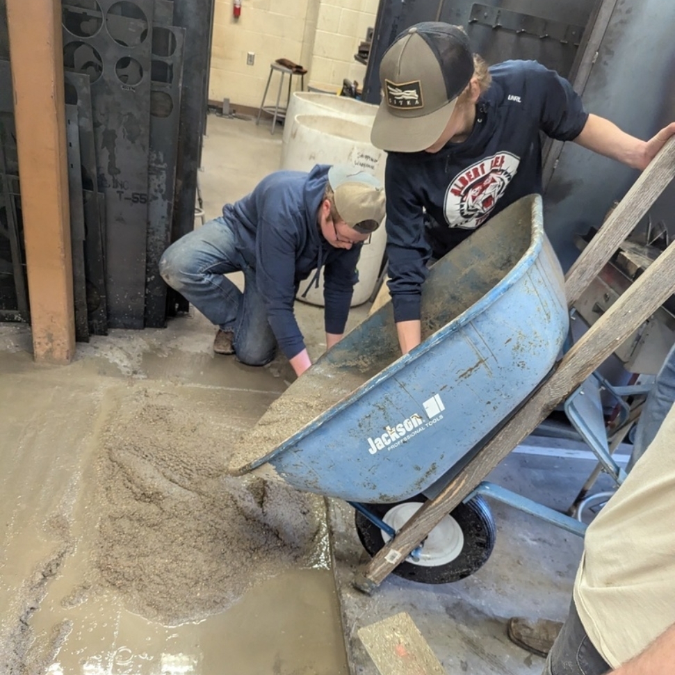 Dumping concrete