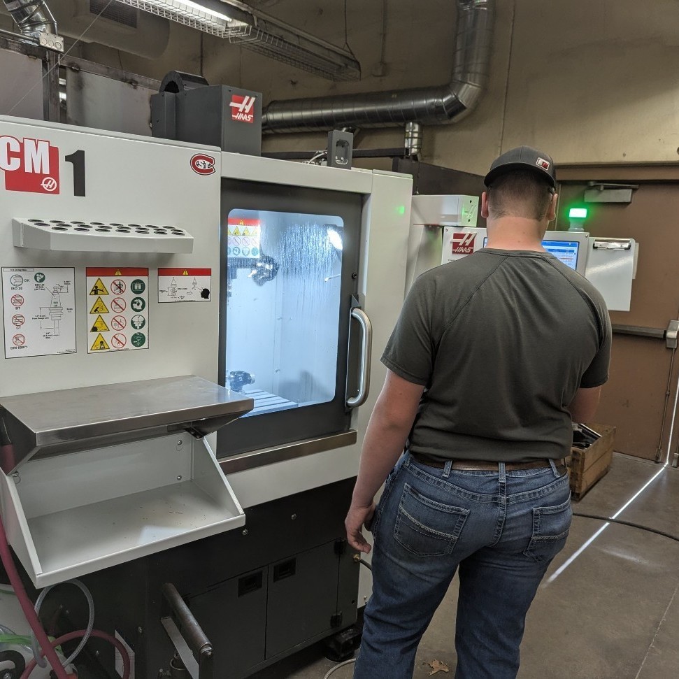 Student running the mill