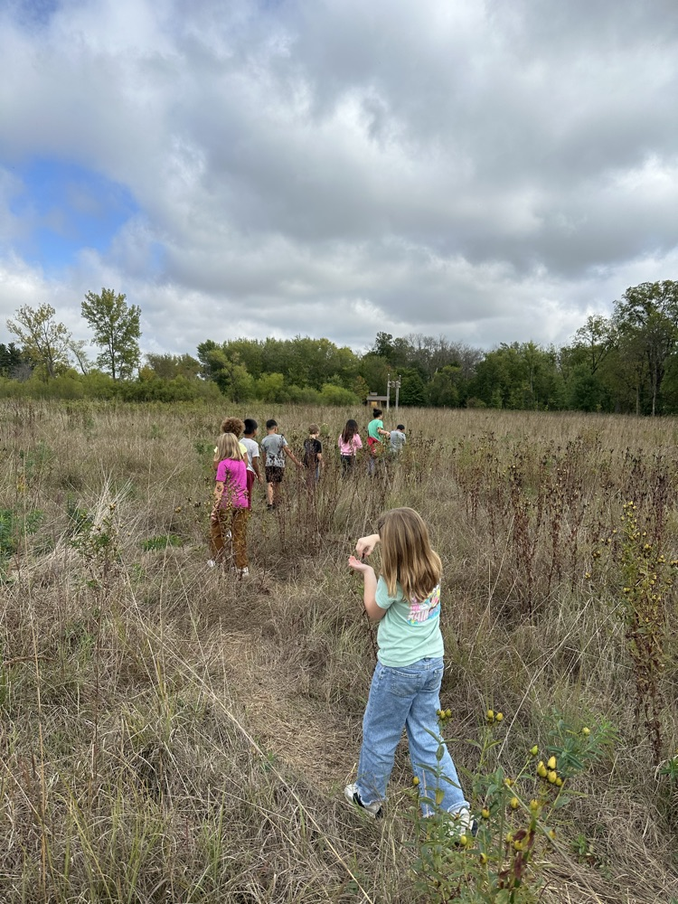 students on a nature walk
